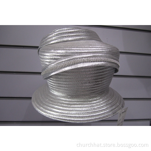 Ladies' Silver Shinning Church Dress Couture Hats